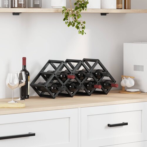  Stalak za vino Crni hrast 63 x 16,5 x 25 cm Cijene
