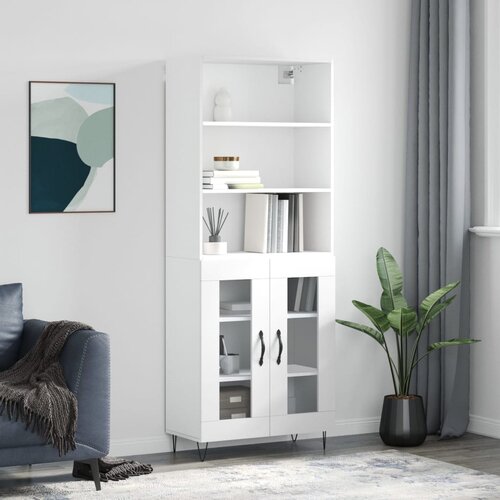 The Living Store Visoka omara bela 69,5x34x180 cm inženirski les - Visoka Omara, (21430833) Cene