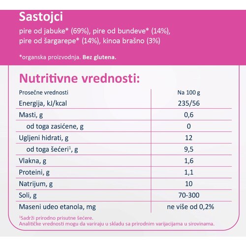 Kids&amp;amp;Sweets Fleur Alpine organski pire sa jabukom, &amp;scaron;argarepom, bundevom i kinoom 8+, 120 g Slike