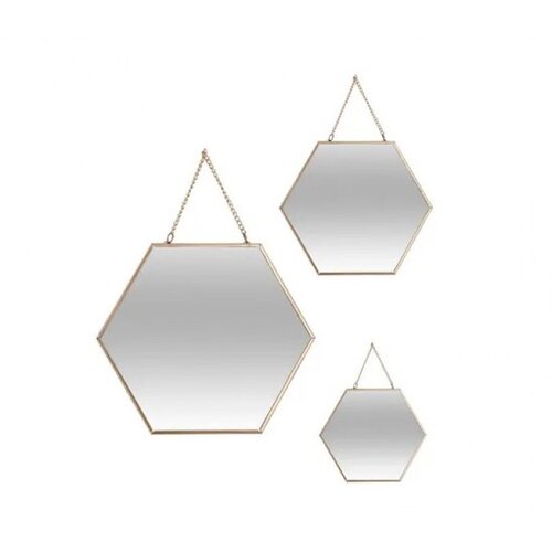 Atmosphera set 3 ogledala HEXAGON GOLD Cijene