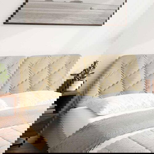 Maison Chic posteljno vzglavje - vzglavna omarica - vzglavna stranica krem 120 cm blago, (21704237) Cene