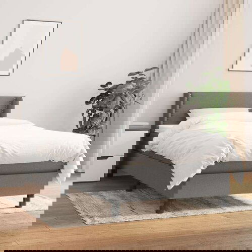  S oprugama i madracem tamnosivi 90 x 190 cm od tkanine Cijene