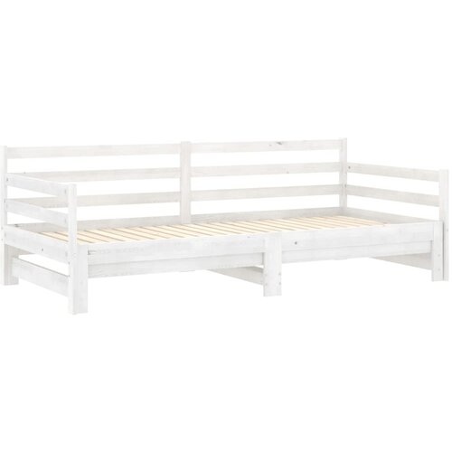  Dnevni ležaj na izvlačenje 2 x (90 x 200) cm bijeli od borovine Slike