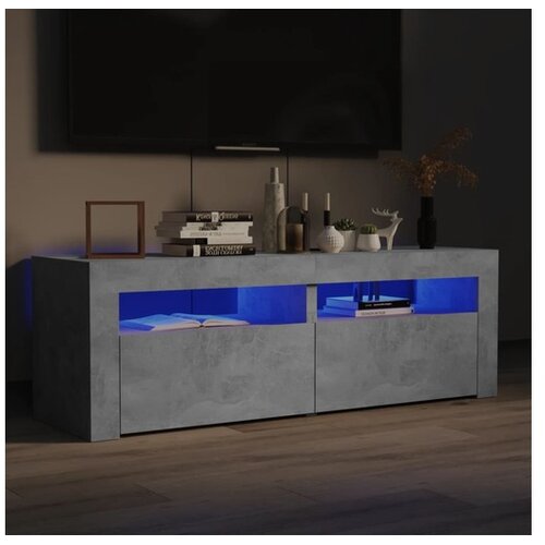 TV omarica z LED lučkami betonsko siva 120x35x40 cm Cene