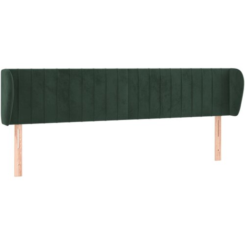 VidaXL Vzglavje z u&amp;scaron;esi temno zeleno 203x23x78/88 cm žamet, (20933320) Slike