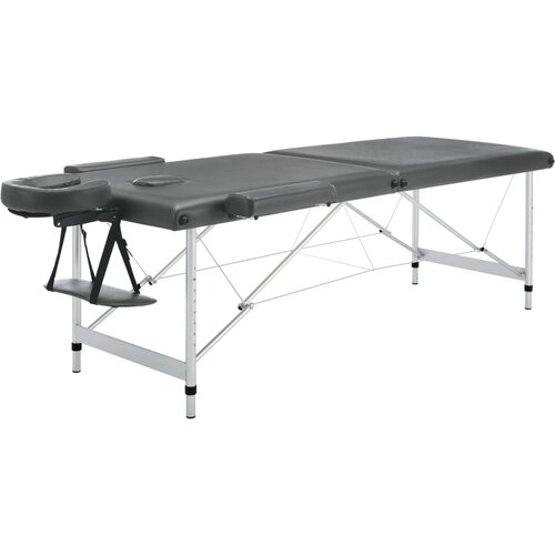  Stol za masažu s 2 zone aluminijski okvir antracit 186 x 68 cm Slike