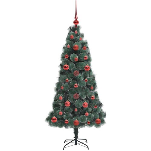  Umjetno prethodno osvijetljeno božićno drvce s kuglicama 120 cm Slike