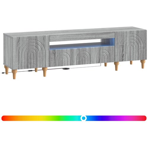  LED TV kabinet Siva Sonoma Konstruirano drvo Slike