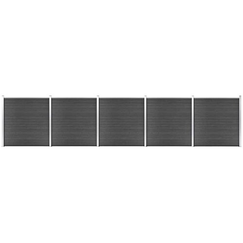  Set panela za ogradu WPC 872 x 186 cm crni Slike