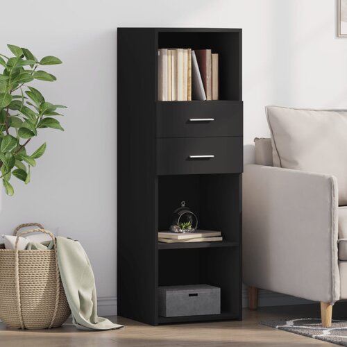  The Living Store Visoka omara črna 40x42,5x124 cm inženirski les - Visoka Omara, (21495922) Slike