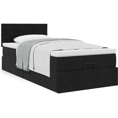 VidaXL otomanski okvir kreveta s madraca crni 80x200cm bar&amp;scaron;unasti Slike