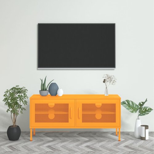 Furnova TV omarica gorčično rumena 105x35x50 cm jeklo, (21924835) Cene
