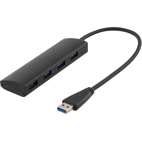 Deltaco USB 3.1 Gen 1 hub, 4xUSB-A ženski, aluminij, črna Cene