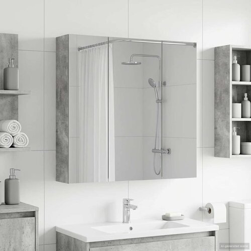  Kupaonski ormar s ogledalom Betonski sivi 70 x 14,5 x 70 cm Cijene