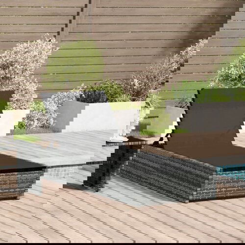vidaXL sončna ležalnika siva 60x200x27 cm poli ratan Cene
