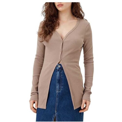 Calvin Klein svetlobraon ženski kardigan CKJ20J224761-PFW Slike