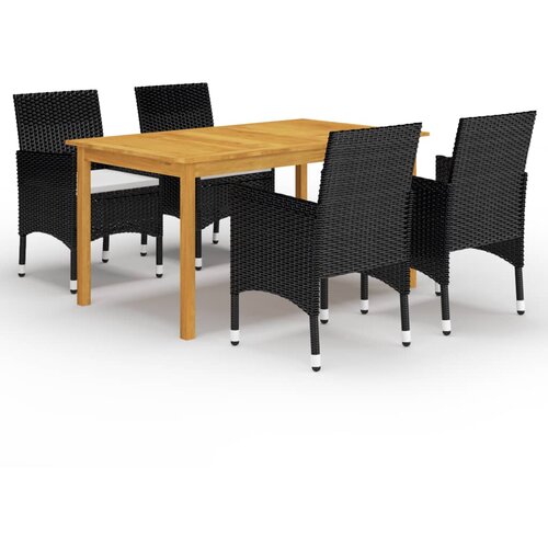 vidaXL 5-dijelni vrtni blagovaonski set crni Cijene