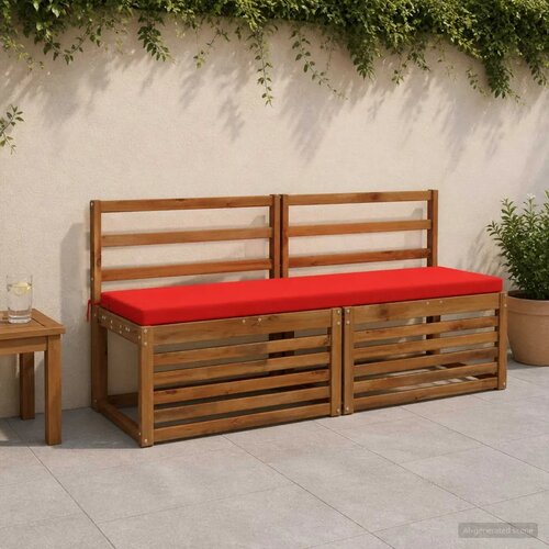  Jastučići za klupe - 2 dijela SOEST 100% poliester Crvena - Crvena 140 x 40 x 5 cm Poliester Cijene