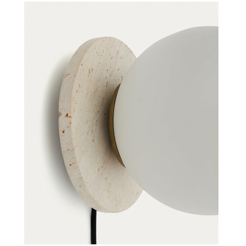 Kave Home Bijela/krem zidna lampa &amp;oslash; 20 cm Malachi &amp;ndash; Slike