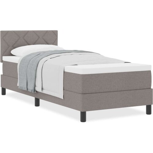  Krevet s kutijom s madracem taupe 80x200 cm tkanina Slike