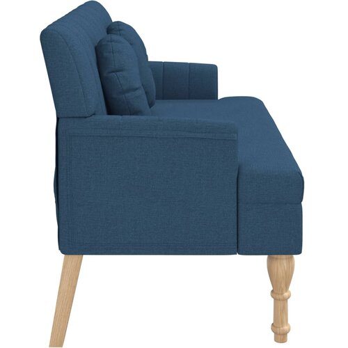  Klupa s jastucima plava 113 x 64,5 x 75,5 cm od tkanine Slike