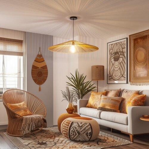  Brilagi - LED luster na sajli CERIA BOHO 1xE27/40W/230V prečnik 90 cm smeđa Slike