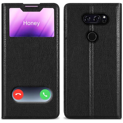 Cadorabo Ohi&scaron;je, združljiv z LG v kometu Black - Za&scaron;čitni pokrov z magnetnim zapiranjem, stoječo funkcijo in 2 gledanjem oken, (20694066) Cene
