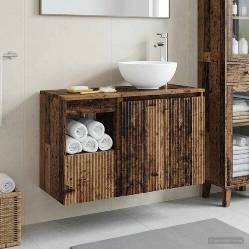  Set namje&scaron;taja za kupaonicu 2 kom. Staro drvo Konstruirano drvo Smeđa 49,5 x 41 x 80 cm Cijene