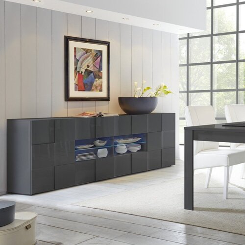 LC Mobili Moderna nizka omarica s 4 predali, 2 vrati, 241x84 cm DAMA 202308-08 Cene