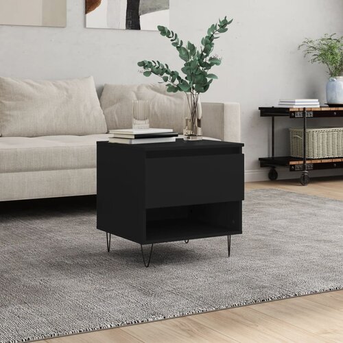 VidaXL Klubska mizica črna 50x46x50 cm inženirski les Slike
