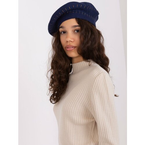 Fashion Hunters Navy blue women's beret with rhinestones Slike