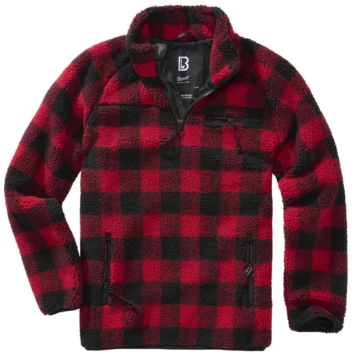 Brandit Muški flis pulover Troyer, Črno-Rdeča