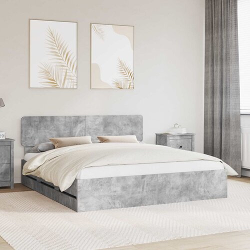  Krevetna konstrukcija s ladicama Betonsko Siva 200 x 200 cm Cene