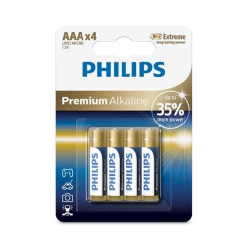 Philips BATERIJA AAA - PREMIUM ALKALINE BLISTER 4 KOS (LR3), (603009) Cene