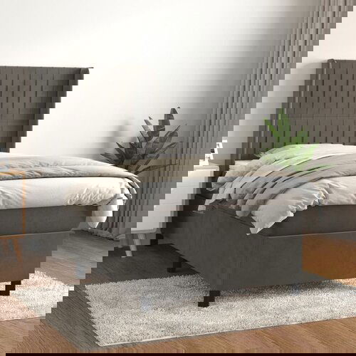 vidaXL Box spring krevet s madracem tamnosivi 90x200 cm baršunasti Cijene