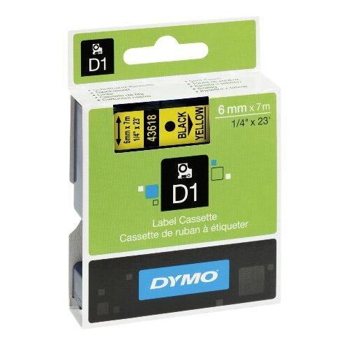 Dymo Trak Dymo D1 436180, 6 mm 7 m (črna/rumena), original Cene
