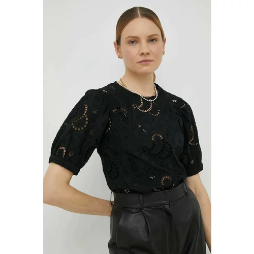 Birgitte Herskind Pamučna majica za žene, boja: crna, glatka