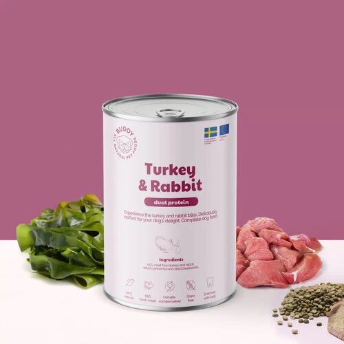 Buddy konzerva za pse Dualprotein - Turkey & Rabbit 400g Cene