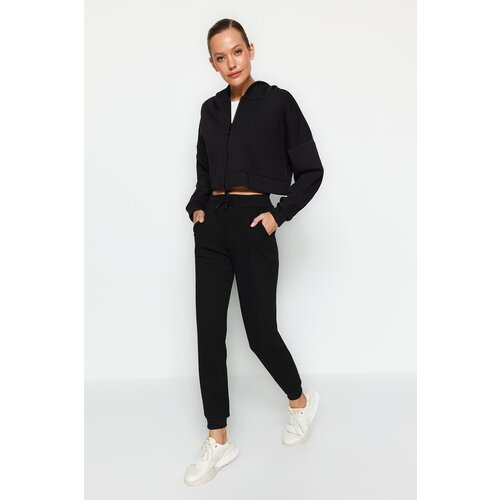 Trendyol Black Stitching Detail Thick Knitted Sweatpants Slike