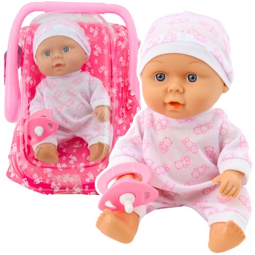  Punčka za igro dojenčka v nosilki - 22 cm - roza Cene