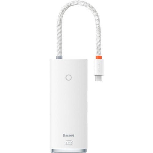 Baseus Lite Series Hub 6w1 USB-C na 2x USB 3.0 + USB-C PD + HDMI + SD/TF (bel), (20776950) Cene