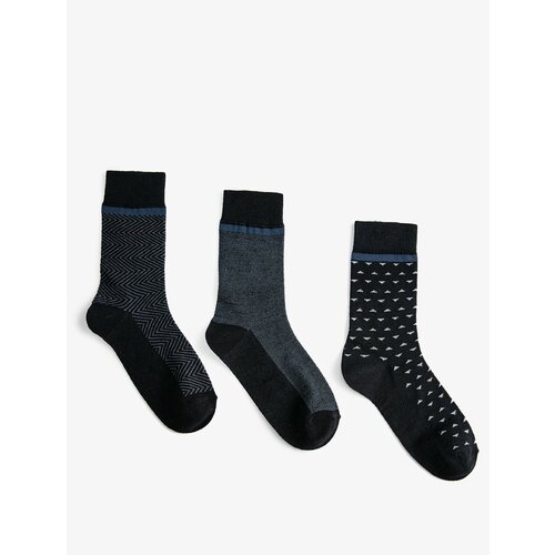 Koton Basic 3-Piece Socks Set Geometric Patterned Slike
