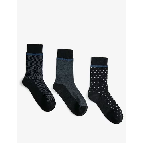 Koton Basic 3-Piece Socks Set Geometric Patterned