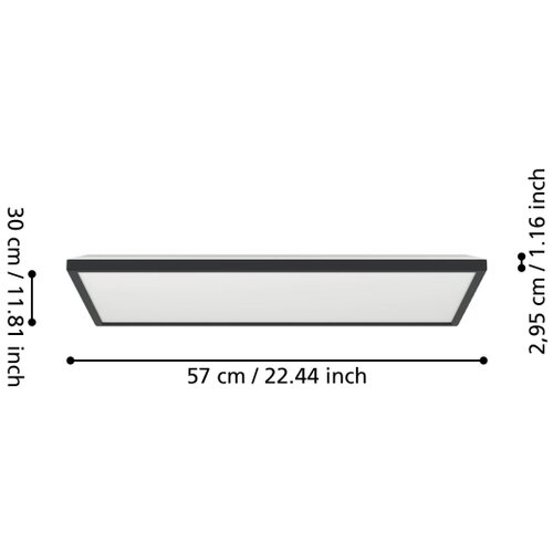 Eglo 901469-LED RGBW stropno kupatilsko svetlo ROVITO-Z 17,2W/230V 30x57cm IP44 crna Slike