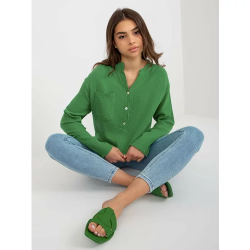 Fashion Hunters Green loose shirt blouse from OCH BELLA