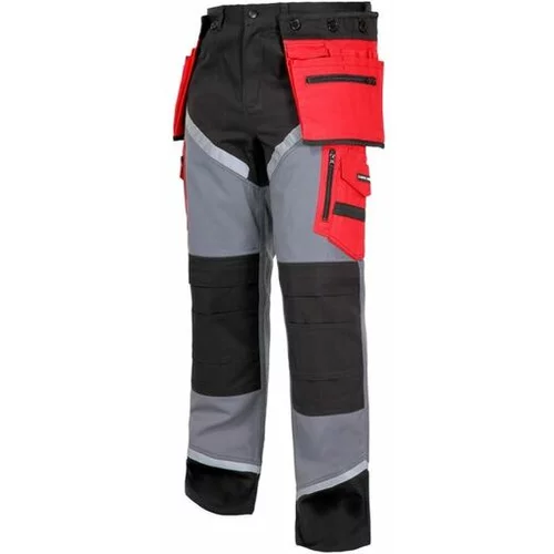 Lahti Pro delovne hlače, črno sive rdeče, XL L4050504