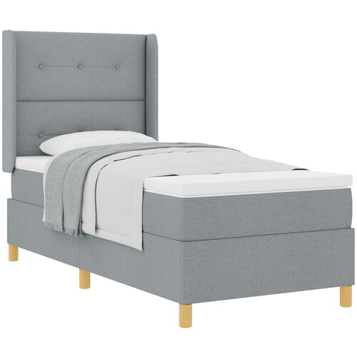 VidaXL Box Spring postelja z žimnico svetlo siva 90x190 cm tkanina Slike