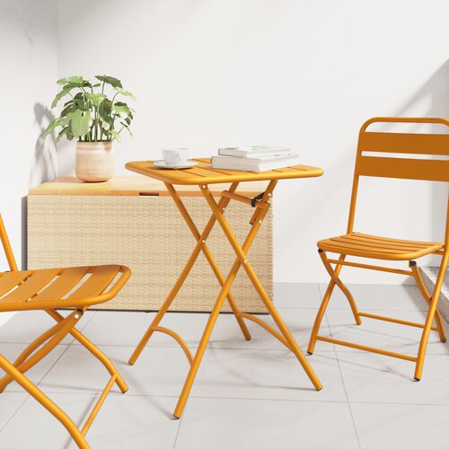 vidaXL Sklepni Vrtni Stol Boje Senfa 55x55x73 cm Čelik Cijene