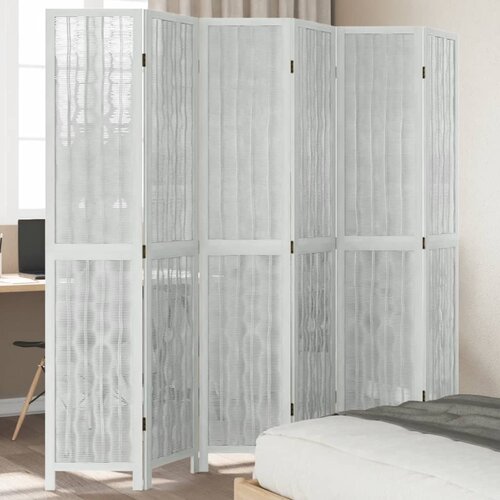  The Living Store Paravan 6-delni bel trden les pavlovnije - Pregrada Za Prostor, (21494143) Slike