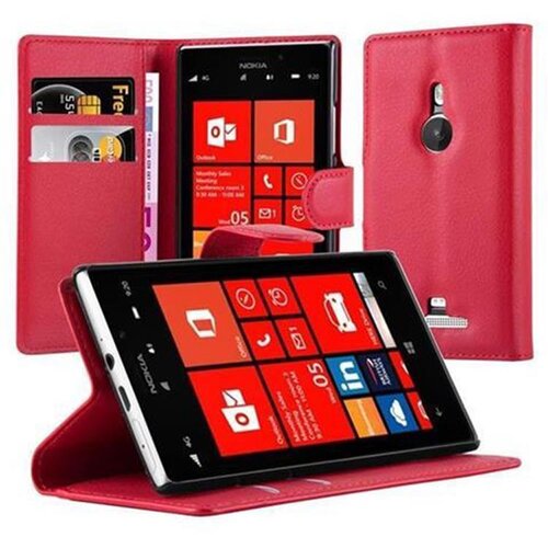 Cadorabo Ohi&scaron;je, združljivo z Nokia Lumia 925 v rdeče sladkorno jabolko - Za&scaron;čitni ovitek z magnetnim zapiranjem, stoječo funkcijo in režo za kartice, (20557674) Cene